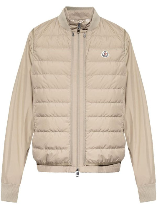 Wool zip-up puffer jacket